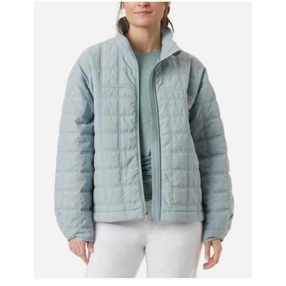 BASS OUTDOOR Women's Oversized Spring Puffer Jacket Silver Blue XL - Picture 1 of 2
